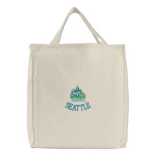 SEATTLE Emerald City Embroidered Tote