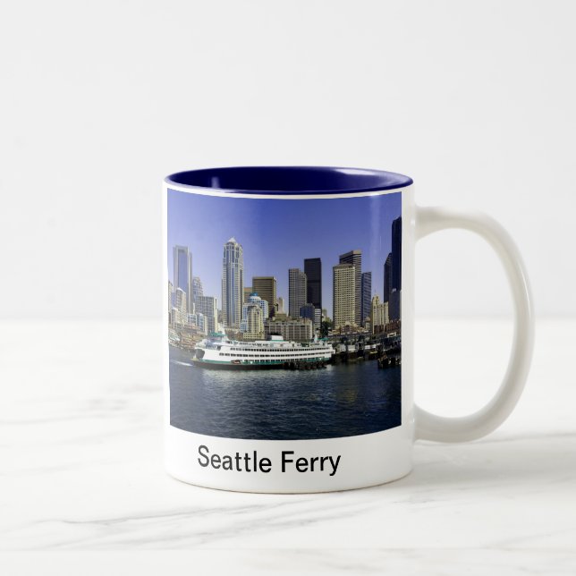 Seattle Ferry Washington State Two-Tone Coffee Mug (Right)