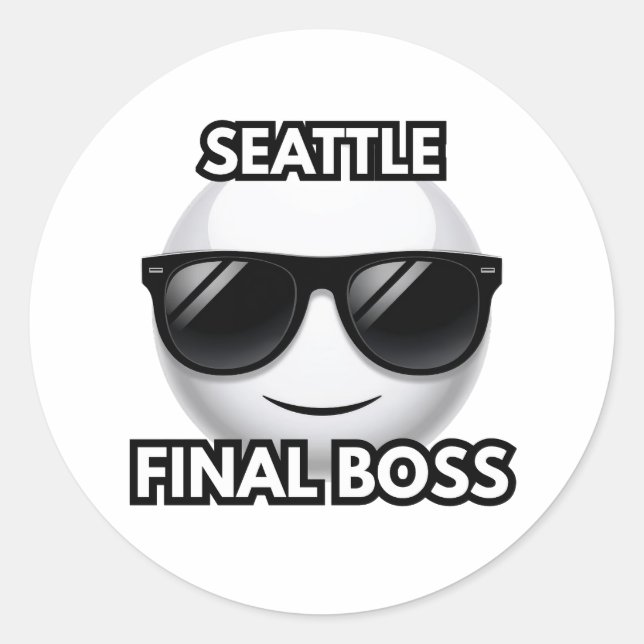 Seattle Final Boss Cool Emoji Sticker (Front)
