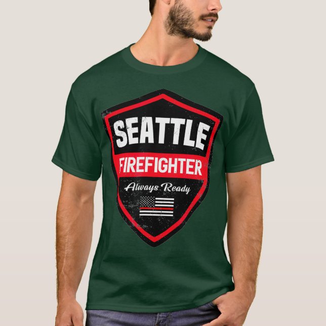 Seattle Fire  Rescue Firefighter First Responder T-Shirt (Front)