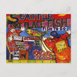 Seattle Fish Market Postcard
