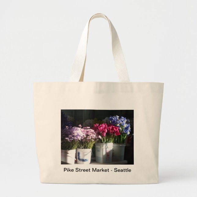 Seattle flowers photo large tote bag (Front)