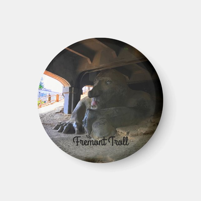 Seattle Fremont Troll #2 Round Magnet (Front)