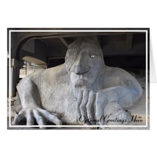 Seattle Fremont Troll Blank Greeting Card (Front Horizontal)