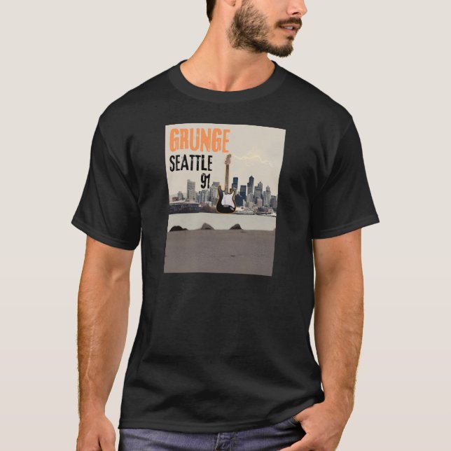 Seattle Grunge 1991 Music Vibe T-Shirt (Front)