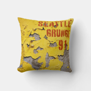 Seattle Grunge Music 1991 Throw Pillow