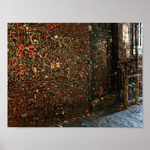 Seattle Gum Wall 1 Poster