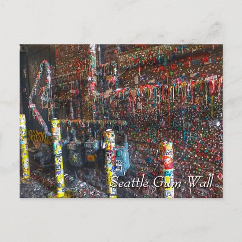 Seattle gum wall postcard