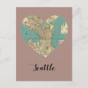 Seattle Heart Map Postcard