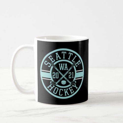 Seattle_Hockey Sticks And Puck Washington Sports N Coffee Mug