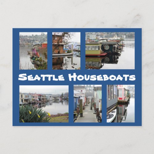 Seattle Houseboats Collage Postcard