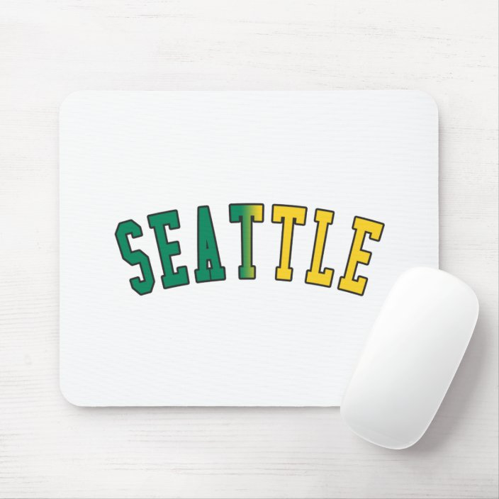 Seattle in Washington State Flag Colors Mousepad