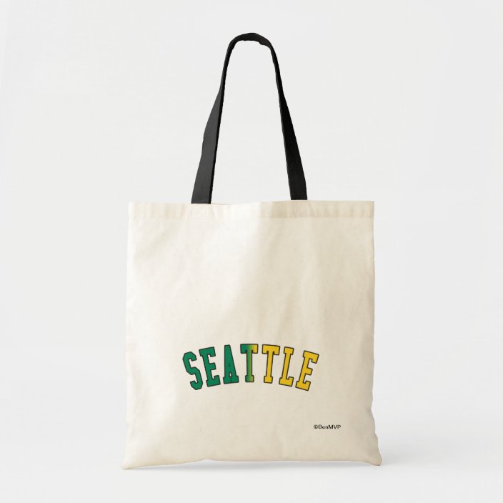 Seattle in Washington State Flag Colors Tote Bag