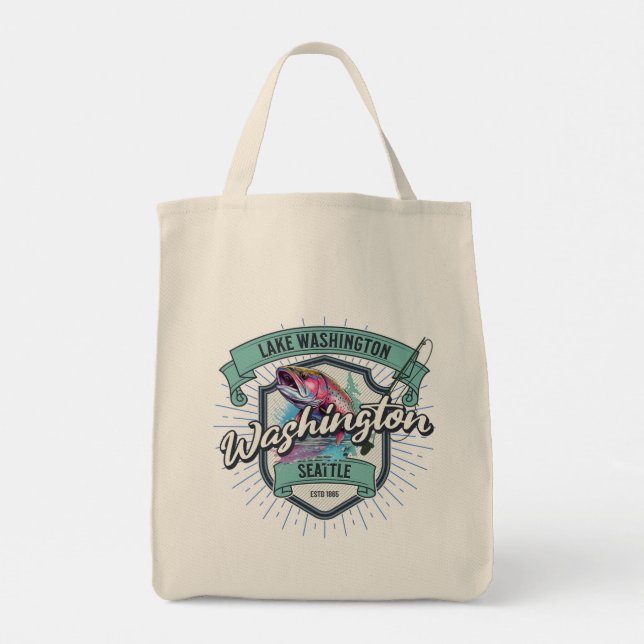 Seattle (Lake Washington), Washington Tote Bag (Back)