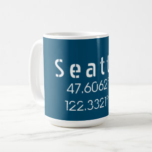 Seattle Latitude Longitude Coffee Mug