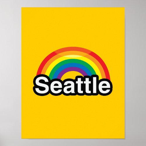 SEATTLE LGBT PRIDE RAINBOW POSTER