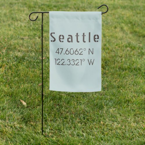 Seattle Longitude Latitude   Garden Flag