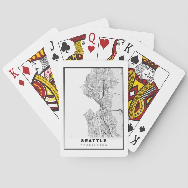 Seattle Map Poker Cards (Back)