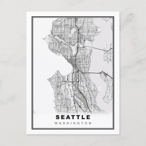 Seattle Map Postcard