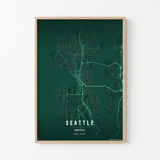 Seattle Map Print Washington City Wall Art Gift (Creator Uploaded)