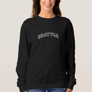 Seattle Minimalist Vintage Inspired Retro Varsity Sweatshirt