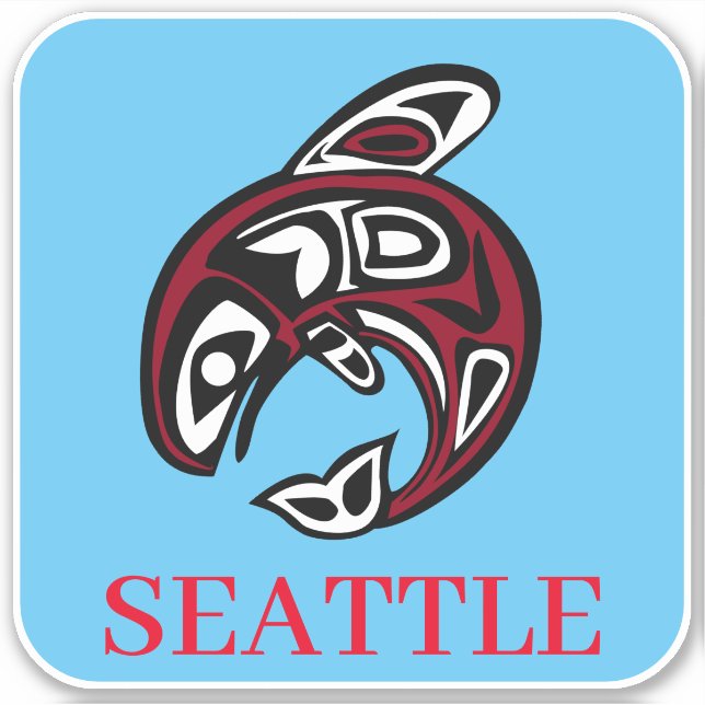 Seattle Native American Haida Orca Killer Whale Sticker (Front)