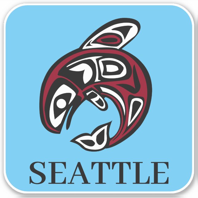 Seattle Native American Haida Orca Killer Whale Sticker (Front)