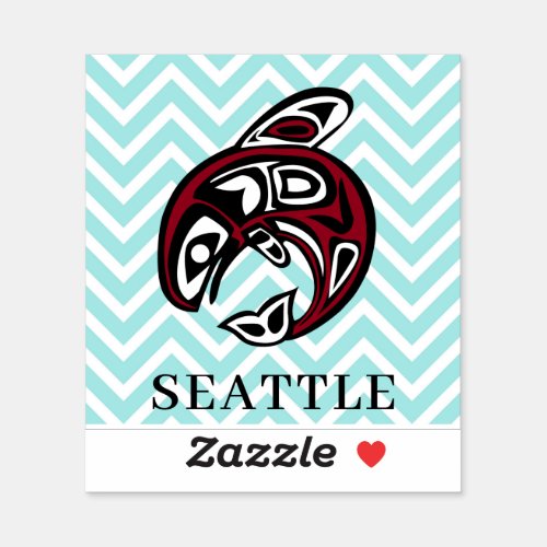 Seattle Native American Orca Killer Whale Art Sticker