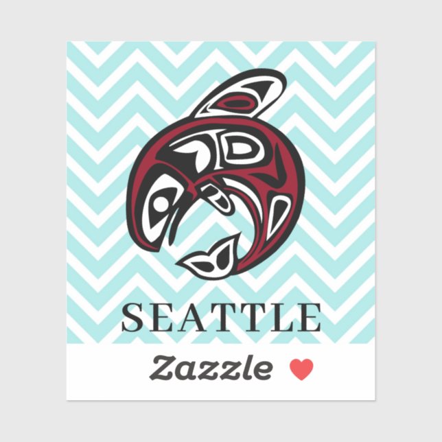 Seattle Native American Orca Killer Whale Art Sticker (Sheet)
