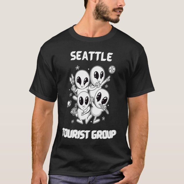 Seattle Native Pride Alien  State Tourist Space T-Shirt (Front)