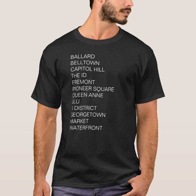 Seattle Neighborhoods Shirt (Front)