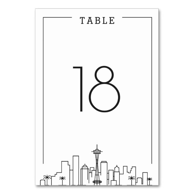 Seattle, Ohio Wedding | Table Number (Front)