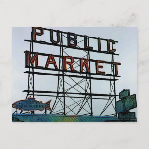 Seattle Open Fish Market Postcard