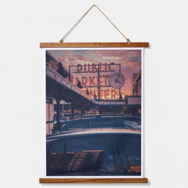 Seattle Pike Market Center Exterior Hanging Tapestry (Front)