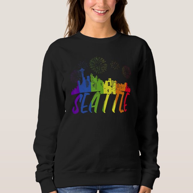Seattle Pride Skyline  Pride Parade Seattle Sweatshirt (Front)