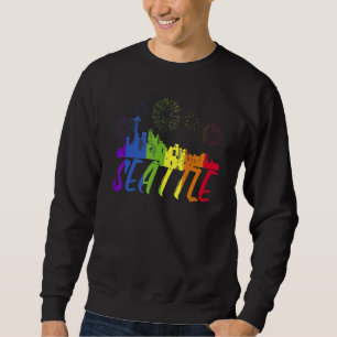Seattle Pride Skyline  Pride Parade Seattle Sweatshirt
