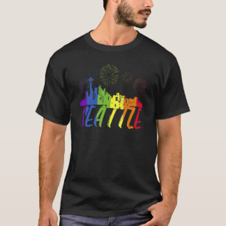 Seattle Pride Skyline Pride Parade Seattle T-Shirt