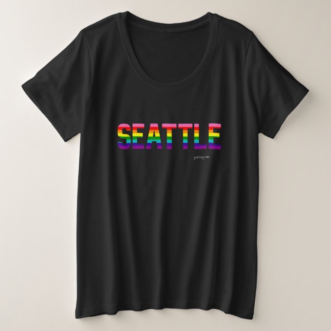 Seattle Pride T-shirt | Rainbow Flag  (Design Front)