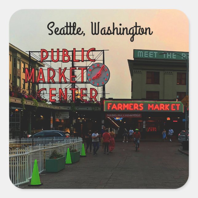 Seattle Public Market Center #1 Stickers (Front)
