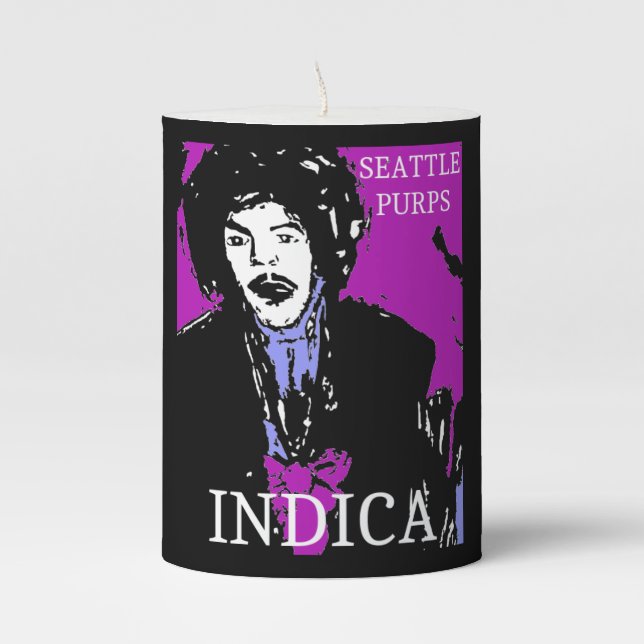 SEATTLE PURPS PILLAR CANDLE (Front)