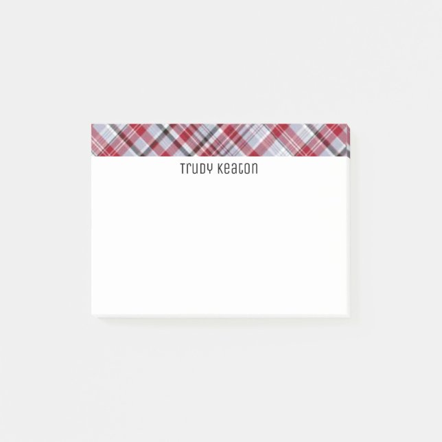 Seattle Rain Plaid Post-it Notes (Front)