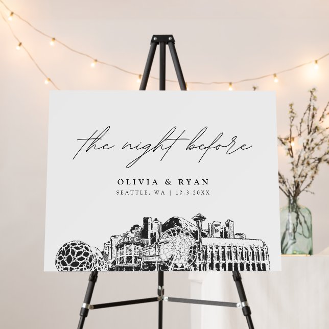 Seattle Rehearsal Dinner The Night Before Sign  (In Situ (Stand))