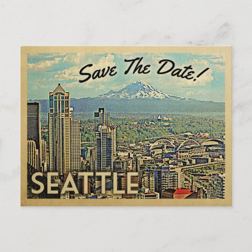 Seattle Save The Date Vintage Postcards