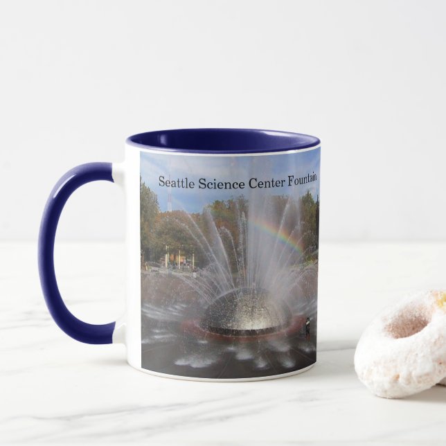 Seattle Science Center Fountain Washington Photo  Mug (With Donut)