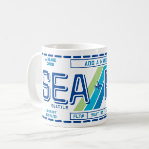 Seattle SEA Airport Code Mug: Perfect Travel Gift Coffee Mug