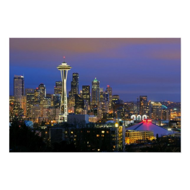 Seattle seen from Kerry Park in Queen Anne Poster (Front)
