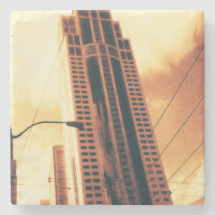 Seattle Sky Scraper - Sepia Stone Coaster