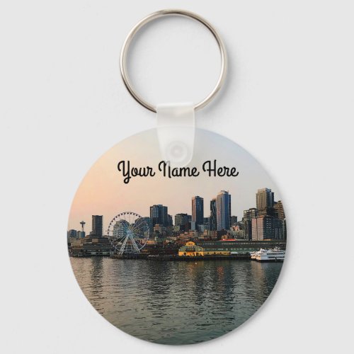 Seattle Skyline 5 Keychain