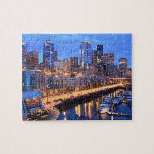 Seattle skyline and harbor, Washington State Jigsaw Puzzle