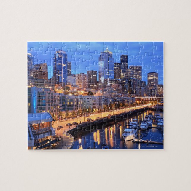 Seattle skyline and harbor, Washington State Jigsaw Puzzle (Horizontal)
